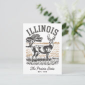 De staat Illinois in de staat Prairie. 1818 Reizen Briefkaart (Staand voorkant)