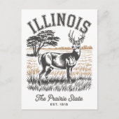 De staat Illinois in de staat Prairie. 1818 Reizen Briefkaart (Voorkant)