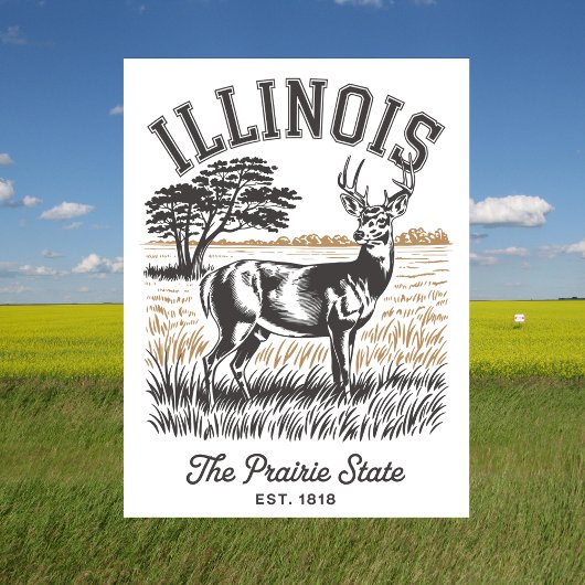 De staat Illinois in de staat Prairie. 1818 Reizen Briefkaart
