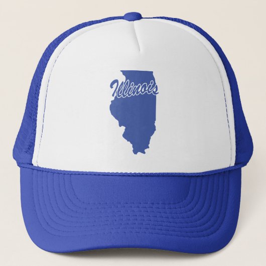 de staat Illinois Shape Trucker Hat Pet (Voorkant)