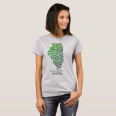 De staat Illinois Silhouette Hearts & Hometown T-shirt (Voorkant volledig)