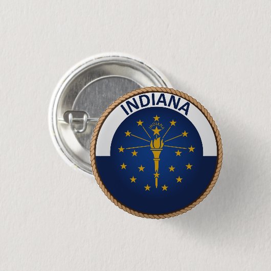 de staat Indiana Flag Seal Button (Voorkant /achterkant)