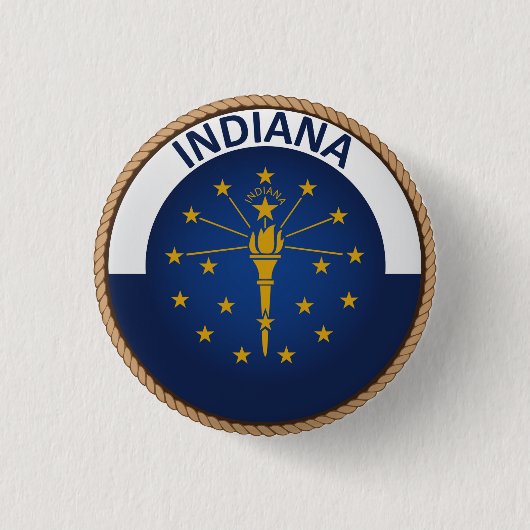 de staat Indiana Flag Seal Button (Voorkant)