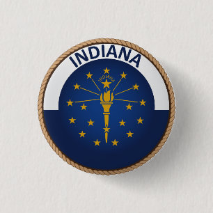 de staat Indiana Flag Seal Button