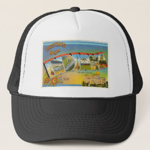 De staat Indiana in Old Vintage Travel Souvenir Trucker Pet