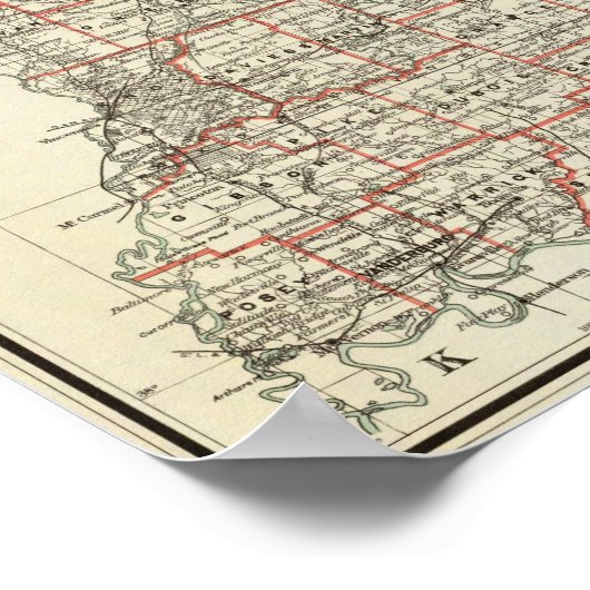 De staat Indiana Poster (Hoek)