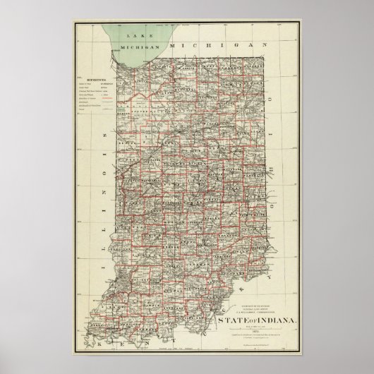 De staat Indiana Poster (Voorkant)