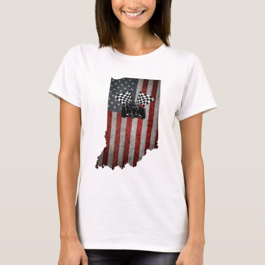 De staat Indiana Racecar T Shirt  (Voorkant)