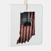 De staat Indiana Racecar T Shirt Keramisch Ornament (Rechts)
