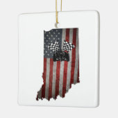 De staat Indiana Racecar T Shirt Keramisch Ornament (Links)