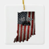 De staat Indiana Racecar T Shirt Keramisch Ornament (Voorkant)