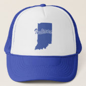 De staat Indiana Shape Trucker Hat Pet (Voorkant)