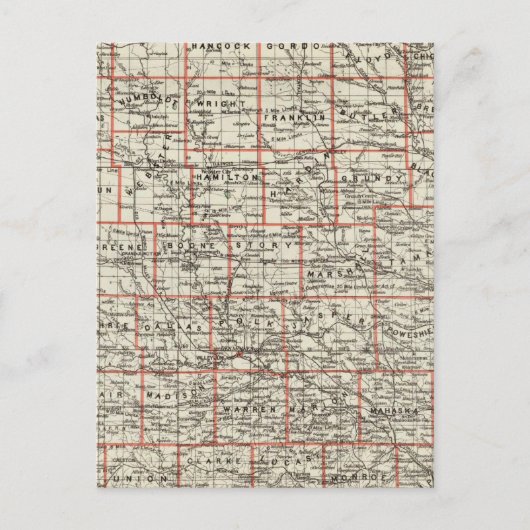 De staat Iowa Briefkaart (Voorkant)