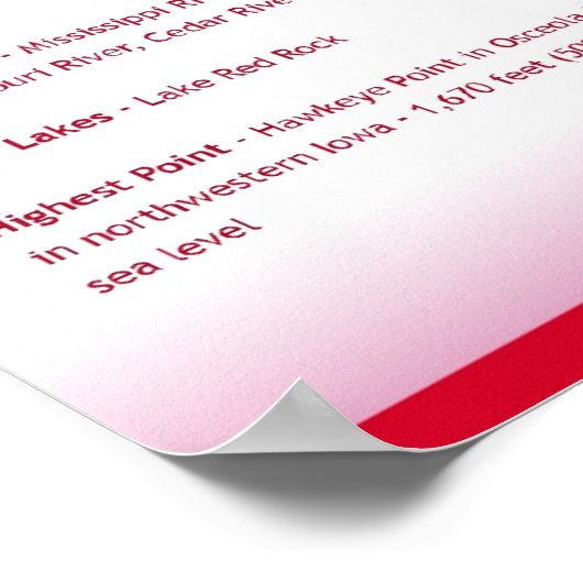 De staat Iowa, IA-Posters Poster (Hoek)