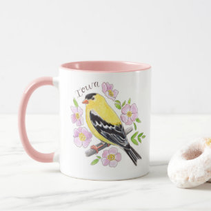 De staat Iowa Mok - de staat Vogel en Bloem