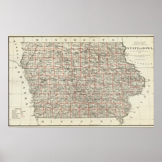 De staat Iowa Poster (Voorkant)