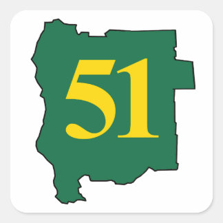 De staat Jefferon 51 Vierkante Sticker