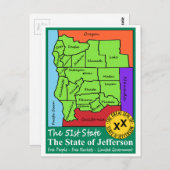 De staat Jefferson Briefkaart (Voorkant / Achterkant)