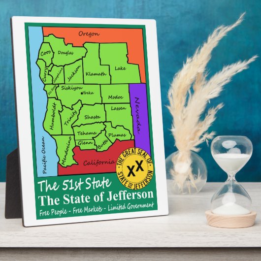 De staat Jefferson Fotoplaat (Zijkant)