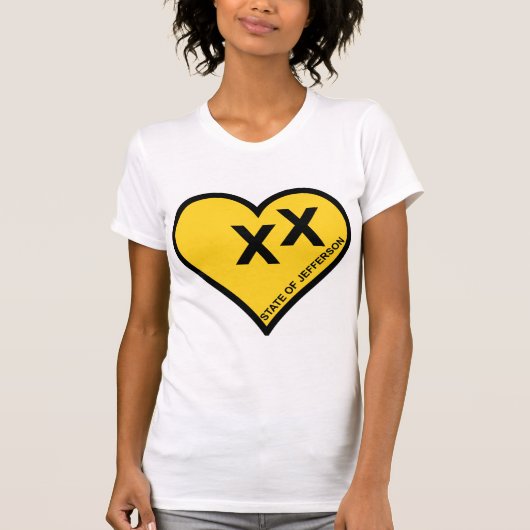 De staat Jefferson liefdeshart T-shirt (Voorkant)