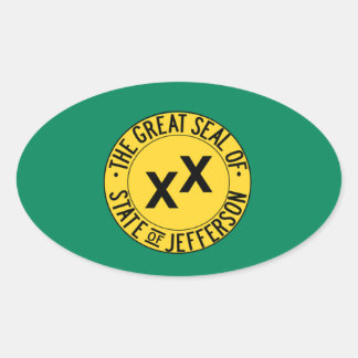 De staat Jefferson Ovale Sticker