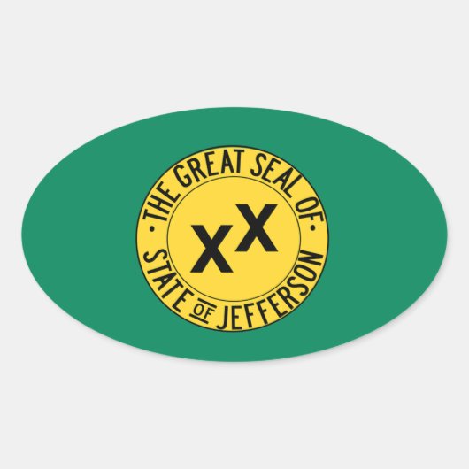 De staat Jefferson Ovale Sticker (Voorkant)
