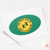 De staat Jefferson Ovale Sticker (Envelop)