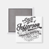 De staat Jefferson-Pinochle Magneet (Voorkant / Achterkant)