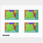 De staat Jefferson Rechthoekige Sticker (Vel)