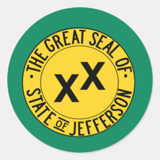 De staat Jefferson Ronde Sticker