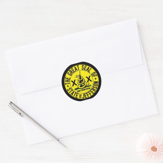 De staat Jefferson Ronde Sticker (Envelop)
