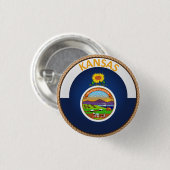De staat Kansas Flag Seal Button (Voorkant /achterkant)
