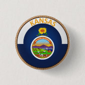 De staat Kansas Flag Seal Button (Voorkant)