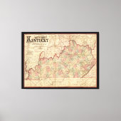 De staat Kentucky Map door James Lloyd (1862) Canvas Afdruk (Voorkant)