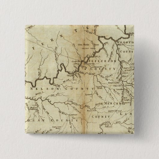 De staat Kentucky Vierkante Button 5,1 Cm (Voorkant)
