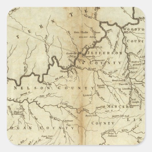 De staat Kentucky Vierkante Sticker (Voorkant)