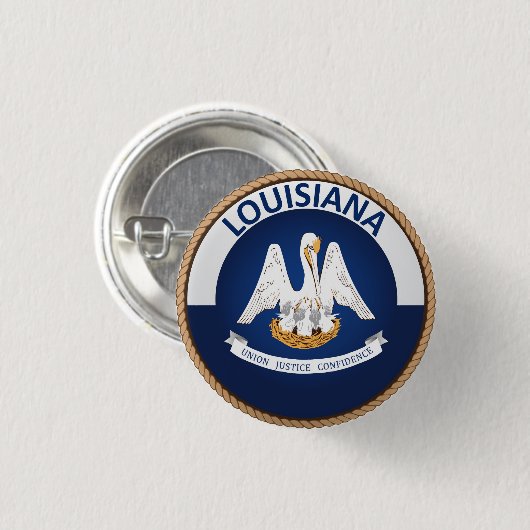 de staat Louisiana Flag Seal Button (Voorkant /achterkant)