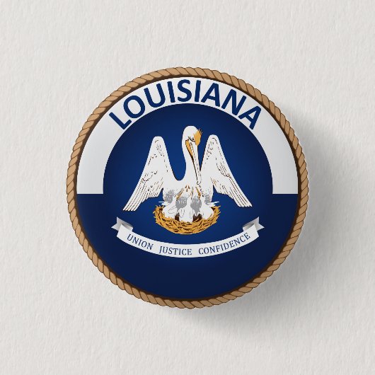de staat Louisiana Flag Seal Button (Voorkant)