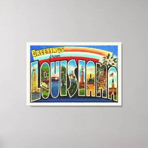 De staat Louisiana  groot Briefkaart Canvas Afdruk