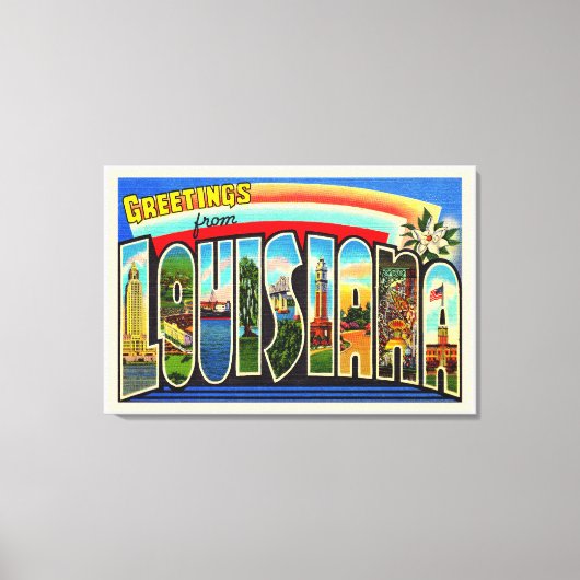 De staat Louisiana  groot Briefkaart Canvas Afdruk (Voorkant)