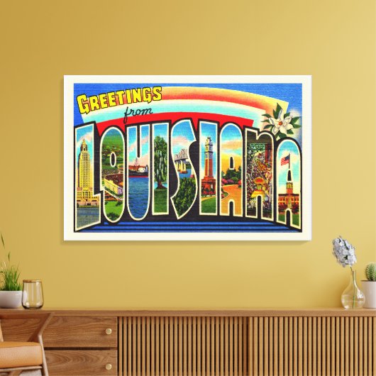 De staat Louisiana  groot Briefkaart Canvas Afdruk (Insitu (Woonkamer))