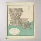 De staat Louisiana  Map Poster (Voorkant)