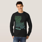 De staat Louisiana Outline Maze & Labyrinth T-shirt (Voorkant volledig)