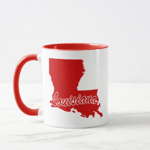 De staat Louisiana Shape Red Mok