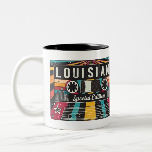 De staat Louisiana. Tweekleurige Koffiemok (Links)