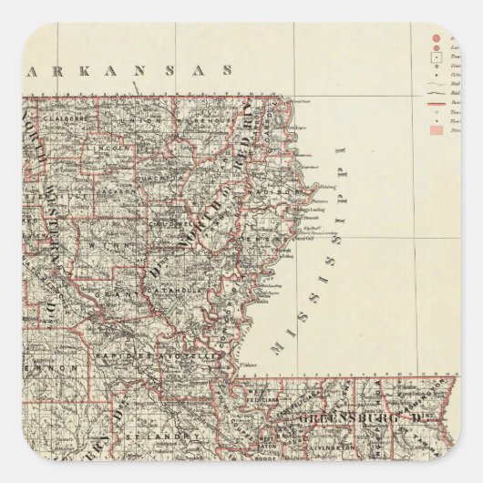 De staat Louisiana Vierkante Sticker (Voorkant)