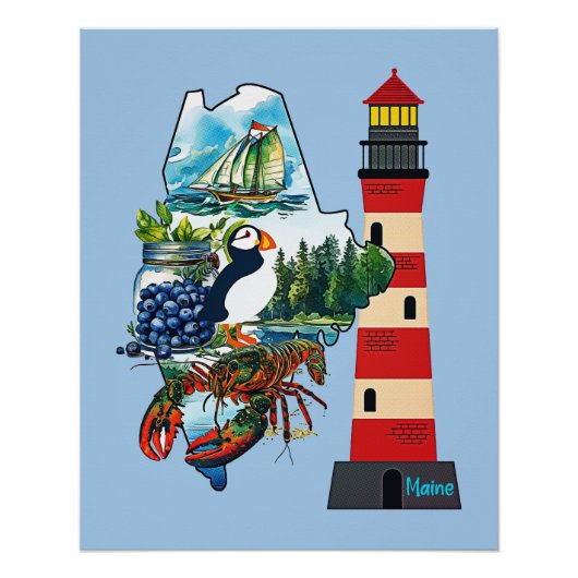 De staat Maine Perfect Poster (Voorkant)