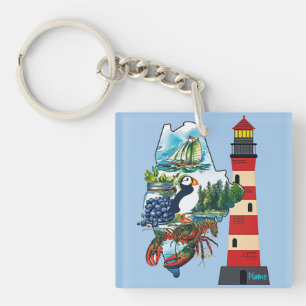 De staat Maine Sleutelhanger