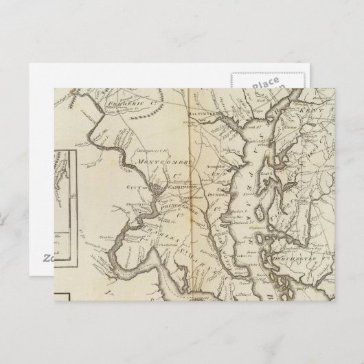 De staat Maryland Briefkaart (Voorkant / Achterkant)