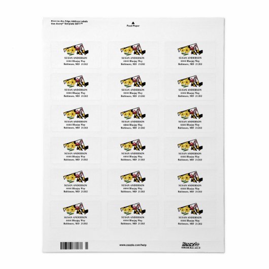 De staat Maryland Flag en Flower Black Eyed Susan Etiket (Full Sheet)